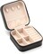 Travel Jewelry Case – Mini Portable Black PU Leather Jewelry Organizer for Rings, Earrings, Necklaces, Bracelets, Watches & Lipsticks – Compact Travel Storage Box for Women Girls
